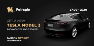 Tesla Model 3, 7,000,000 TFS, and 7,500 FS – Fairspin Birthday Tournament Is On!